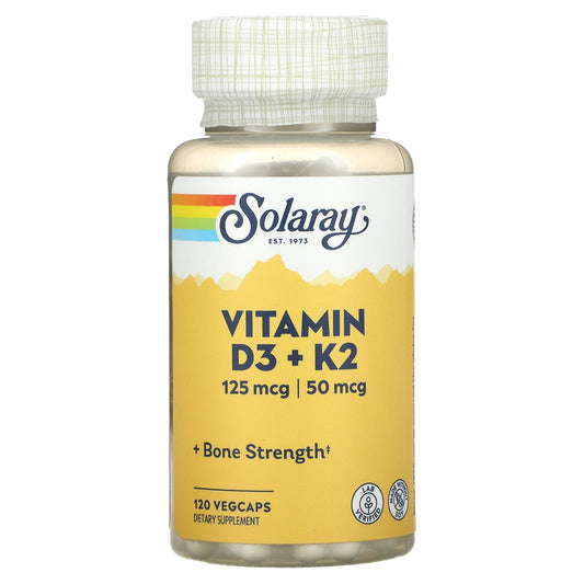 Solaray-Vitamin D3 + K2-120 VegCaps