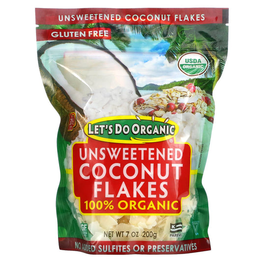 Edward & Sons-Let's Do Organic-100% Organic Unsweetened Coconut Flakes-7 oz (200 g)