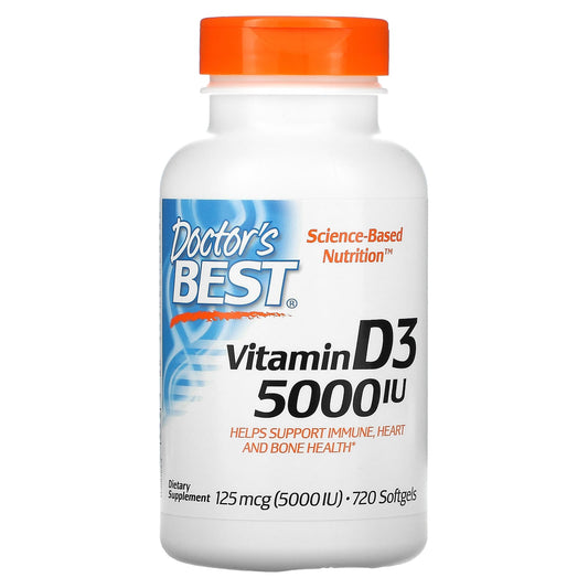 Doctor's Best-Vitamin D3-125 mcg (5,000 IU)-720 Softgels