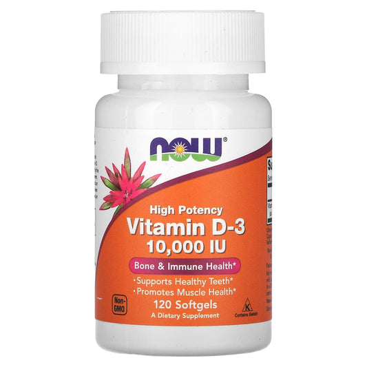 NOW Foods-Vitamin D-3-High Potency -10,000 IU-120 Softgels