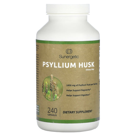 Sunergetic-Psyllium Husk Dietary Fiber-1,450 mg-240 Capsules