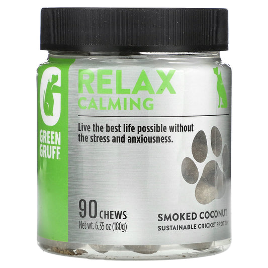 Green Gruff-Relax Calming-Smoked Coconut-90 Chews-6.35 oz (180 g)