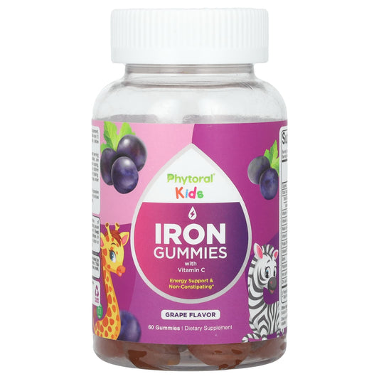 Phytoral-Kids-Iron Gummies with Vitamin C-Grape-60 Gummies