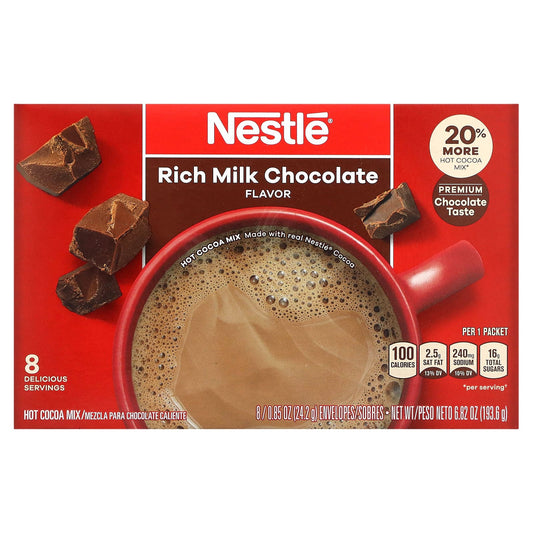 Nestle Hot Cocoa Mix-Rich Milk Chocolate-8 Envelopes-0.85 oz (24.2 g)
