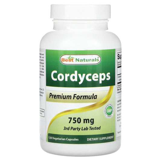 Best Naturals-Cordyceps-750 mg-120 Vegetarian Capsules