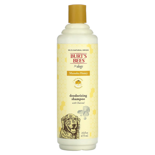 Burt's Bees-Manuka Honey Deodorizing Shampoo with Charcoal-For Dogs-Milk & Honey-16 fl oz (473 ml)