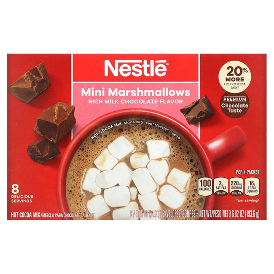 Nestle Hot Cocoa Mix-Mini Marshmallows-Rich Milk Chocolate-8 Envelopes