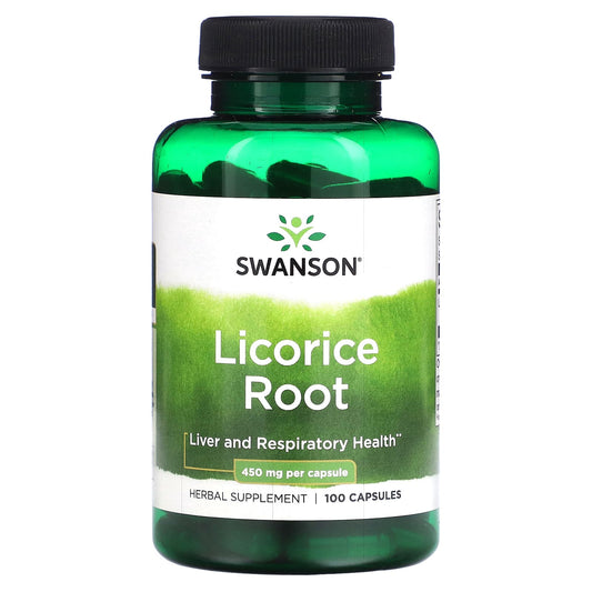 Swanson-Licorice Root-450 mg-100 Capsules