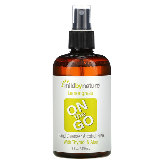 Mild By Nature-On The Go Hand Cleanser-Alcohol-Free-Lemongrass-8 fl oz (240 ml)