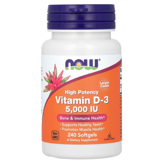 NOW Foods-Vitamin D-3-High Potency-5,000 IU-240 Softgels