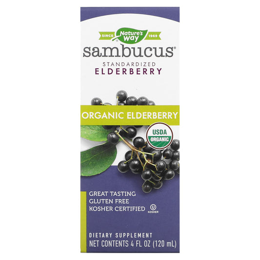 Nature's Way-Sambucus-Standardized Organic Elderberry-4 fl oz (120 ml)