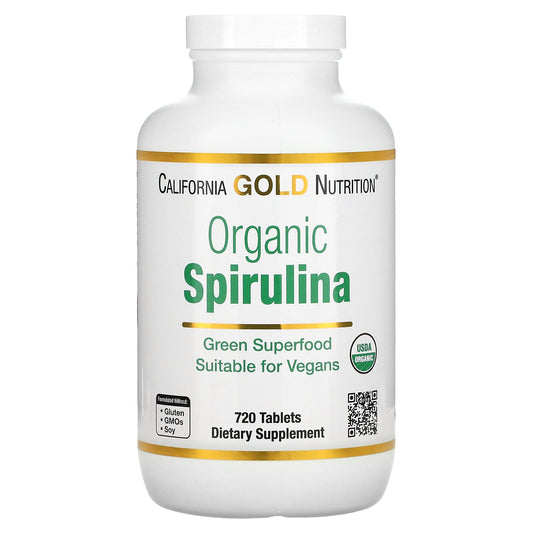 California Gold Nutrition-Organic Spirulina-500 mg-720 Tablets