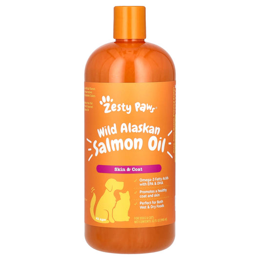 Zesty Paws-Wild Alaskan Salmon Oil-For Dogs & Cats-All Ages-32 fl oz (946 ml)