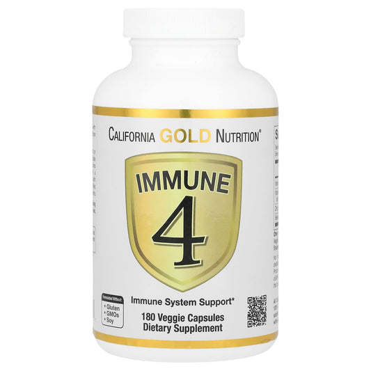 California Gold Nutrition-Immune 4-Immune System Support-180 Veggie Capsules