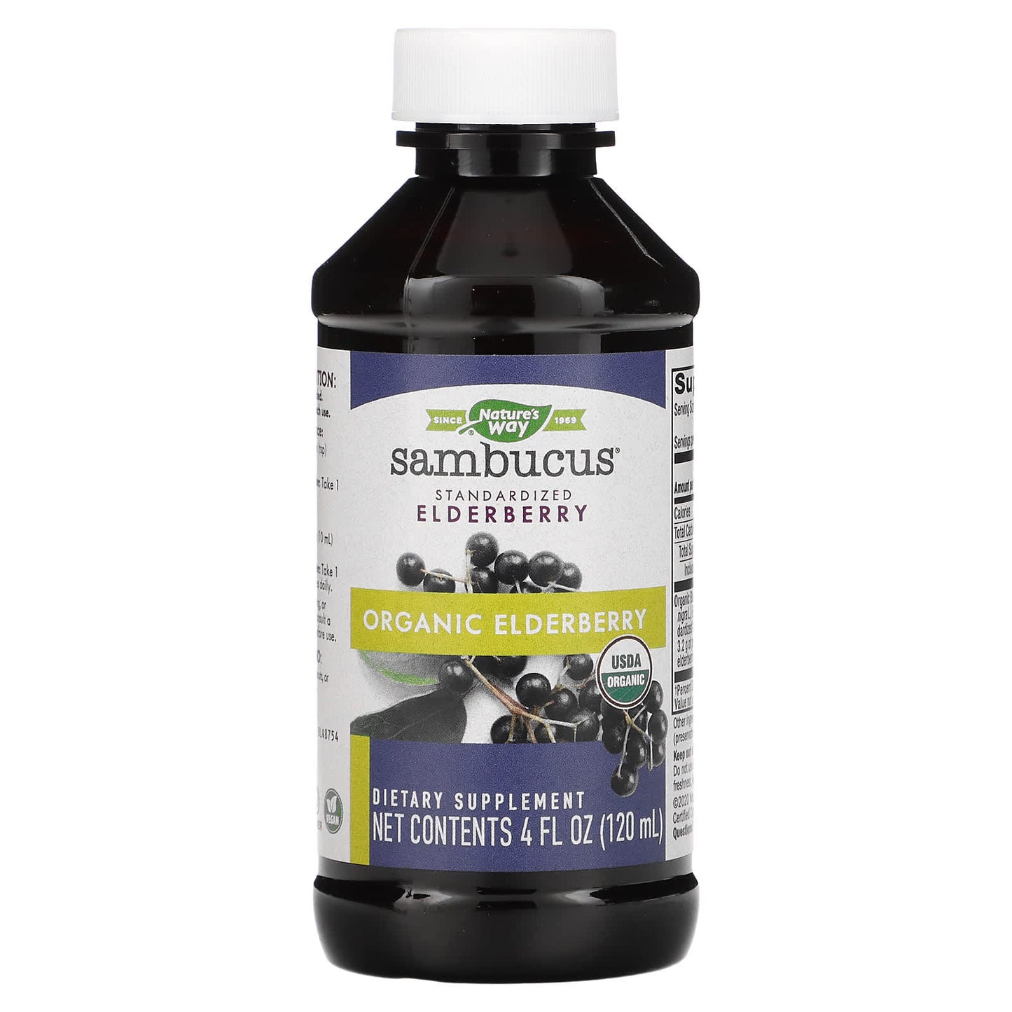 Nature's Way, Sambucus, Standardized Organic Elderberry, 4 fl oz (120 ml)