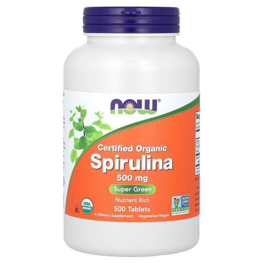 NOW Foods-Certified Organic Spirulina-3,000 mg-500 Tablets (500 mg Per Tablet)