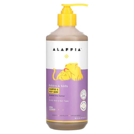 Alaffia-Babies & Kids Shampoo & Body Wash-Lemon Lavender-16 fl oz (473 ml)